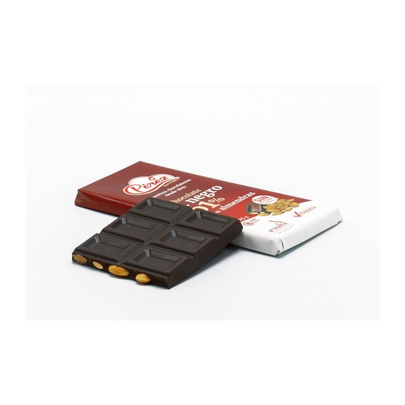 Chocolate negro 61% Cacao con almendras (sin azúcares añadidos) (125 g)